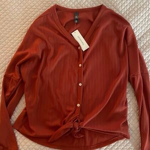 NWT burnt orange tie top